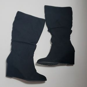 A.N.A Memory Foam Suede Wedge Boots